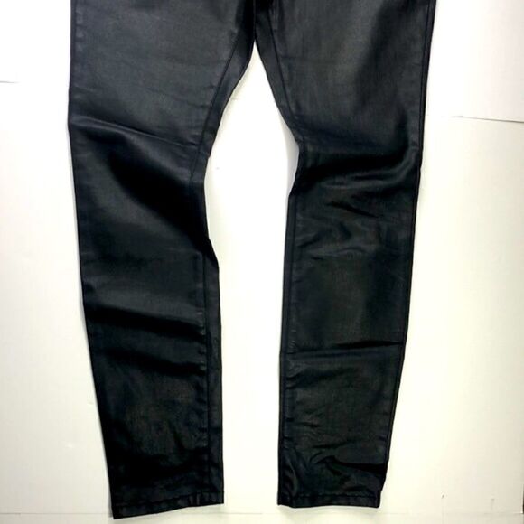 Eileen Fisher Petite 4P Coated Black Jeans – Organic Cotton Stretch - Picture 9 of 12